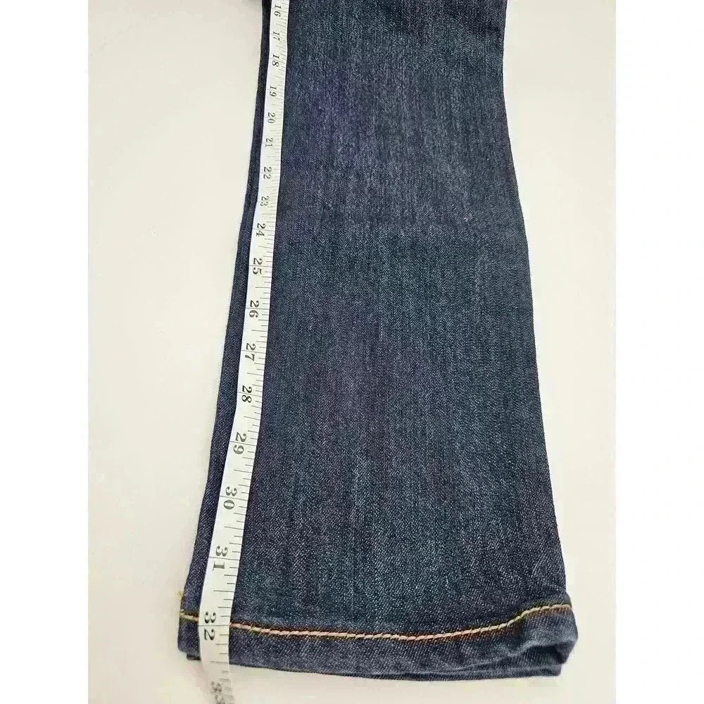 Y2K Dereon Women's 7/8 Straight Leg Dark Denim Jeans with Pocket Details - Picture 8 of 8